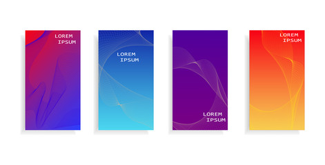 Minimal covers design. Colorful halftone gradients. Future geometric patterns.