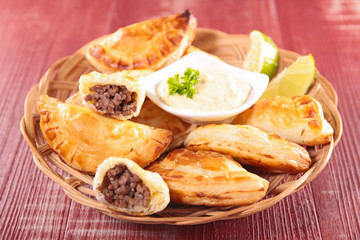 empanadas with beef and dip