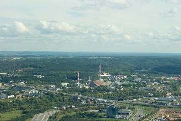 View from the TV tower. Panorama of Vilnius. Lithuania