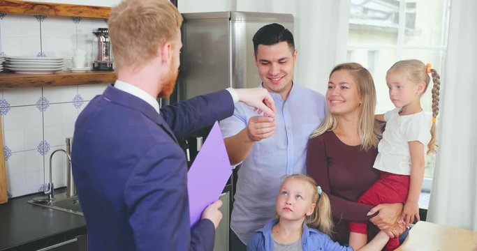 Family buying new house