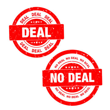 Deal/No Deal Textured/grunge Rubber Stamp For Various Advertising/business, Finance/special Offer/marketing Use. 