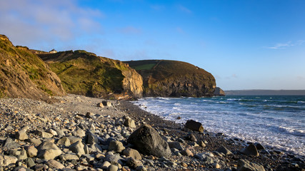 Fototapeta na wymiar View of the beach at Druidston Haven in Pembrokeshire