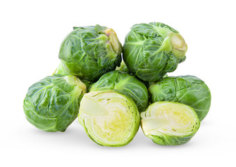 Fototapeta premium fresh brussel sprouts isolated on white background