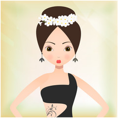 Girl in a black dress