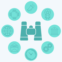 Binoculars vector icon sign symbol