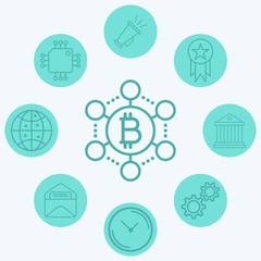 Bitcoin network vector icon sign symbol