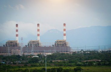 Fototapeta na wymiar Industrial power plant, Power plant station