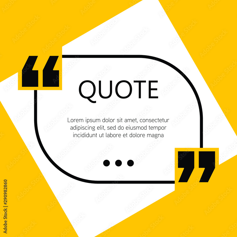 Poster vector illustration of quote template with text placeholder in trendy style. paper origami card with