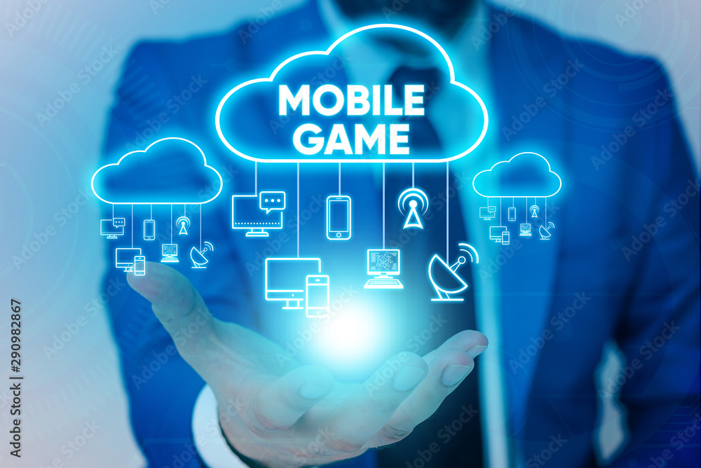 Poster handwriting text mobile game. conceptual photo they are entertaining programs made to work on smart 