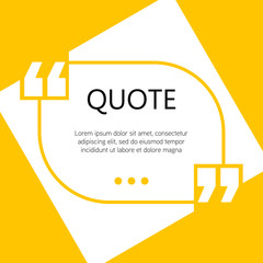 Vector illustration of quote template with text placeholder in trendy style. Paper origami card with outline bubble frame. Ready to edit design template.