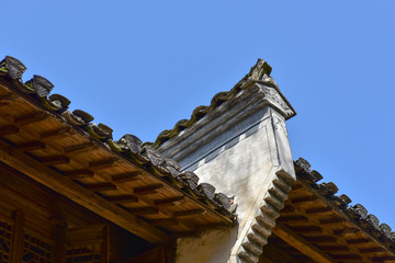 The horse head wall building in Wuyuan, Jiangxi, China