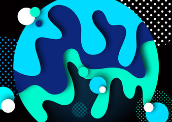 Abstract 3d background with paper cut shapes and dots circles. Design layout for business presentations, flyers, posters and invitations. Colorful art of carving.
