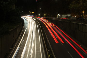 Fototapeta na wymiar Carreteras de noche