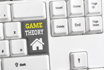 Text sign showing Game Theory. Business photo showcasing branch of mathematics concerned with...