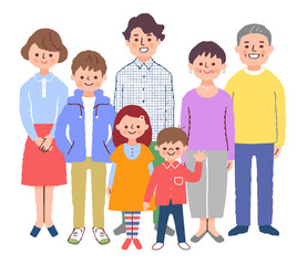 Three generations family facing the front with smile	