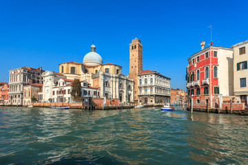 Fototapeta premium San Geremia Church in the grand canal of Venice, Italy.
