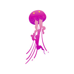 Obraz na płótnie Canvas Wildlife aquatic element design jellyfish swimming vector illustration isolated.
