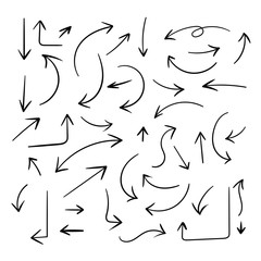 set of hand drawn arrows vector illustration. arrows vector collection