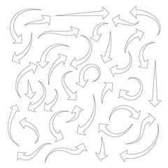 set of dashed arrows vector illustration. arrows vector collection