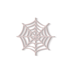 Grey spider web icon isolated on white background
