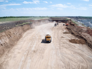 Special equipment works in a career. Zhirnovsky crushed stone plant, Rostov Region, Russia - 2018