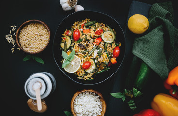 Roasted Vegetable Lemon Orzo Dish 