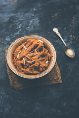 Wheat flour Halwa or Shira or porridge /  Atte ka Halva, Popular healthy dessert or breakfast menu...