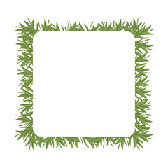  Frame with free space of isolated sprigs of green rosemary. Flat vector. Illustration.