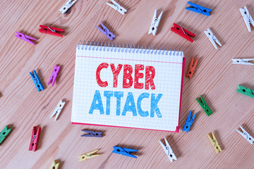 Conceptual hand writing showing Cyber Attack. Concept meaning An attempt by hackers to Damage...