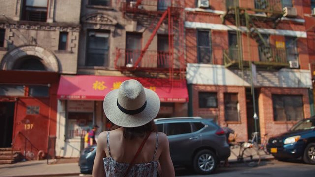 Young tourist in Chinatown in New York