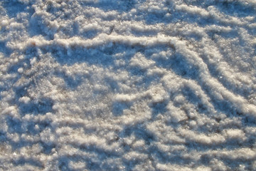 Salt crust on the surface of the earth.