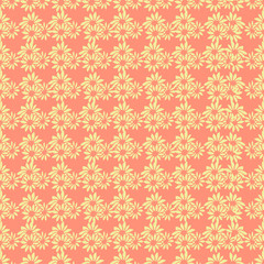 Seamless pattern yellow  flowers on orange background vector illustration