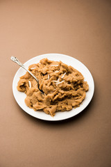 Wheat flour Halwa or Shira or porridge /  Atte ka Halva, Popular healthy dessert or breakfast menu...