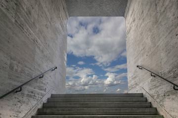 Exit to the light. Clouds.