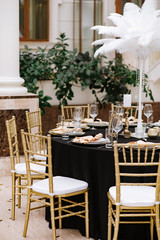 Part of the beautiful design of the dinner table at an important event