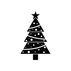 Christmas tree holiday icon, logo isolated on white background