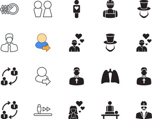 people vector icon set such as: therapy, community, bathroom, guide, metal, glass, stair, down, organ, image, respiratory, glyph, workman, boss, staff, supervisor, staircase, tech, floor, users