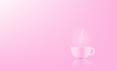 Abstract pink background gradient coffee break concept that is used as a component of the work