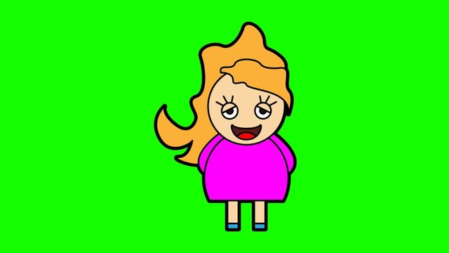 Virgo zodiac animation green screen. 2D flat simple motion