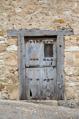 Fototapeta na wymiar Wooden Door in Village of Frias, Burgos