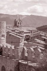 Roof Tops and Church in Village of Frias; Burgos