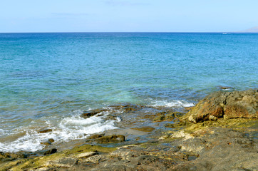 Puerto del Carmen coast in Lanzarote