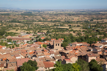 Fototapeta na wymiar Church and Village, Poza de la Sal, Burgos
