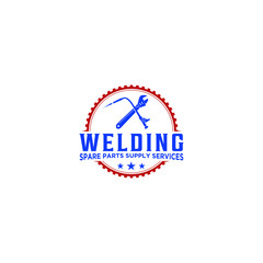 Welding industrial logo design - workshop sparepart service