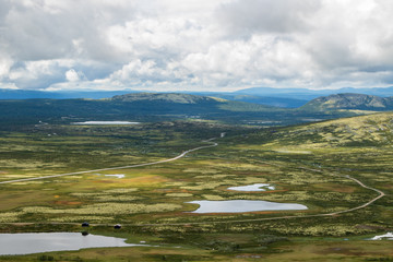 lake in the mountains, scandinavian fjell
