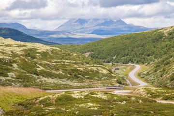 road with curves in the mountains, fjell