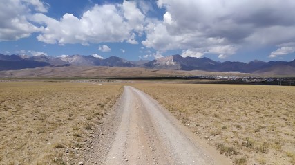 Pamir highway in Kyrgyzstan side