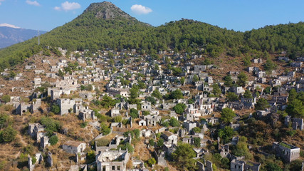 Fototapeta na wymiar Kayakoy, anciently known in Greek as Karmilassos, shortened to Lebessos and pronounced in Modern Greek as Livissi.