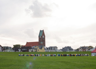 Levee of Cuxhaven (Döse) with the St. Petri Church and other Buildings in the background