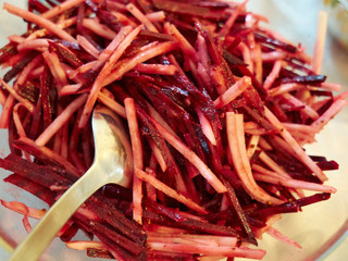 Red cabbage salad with  herbs and olive oil